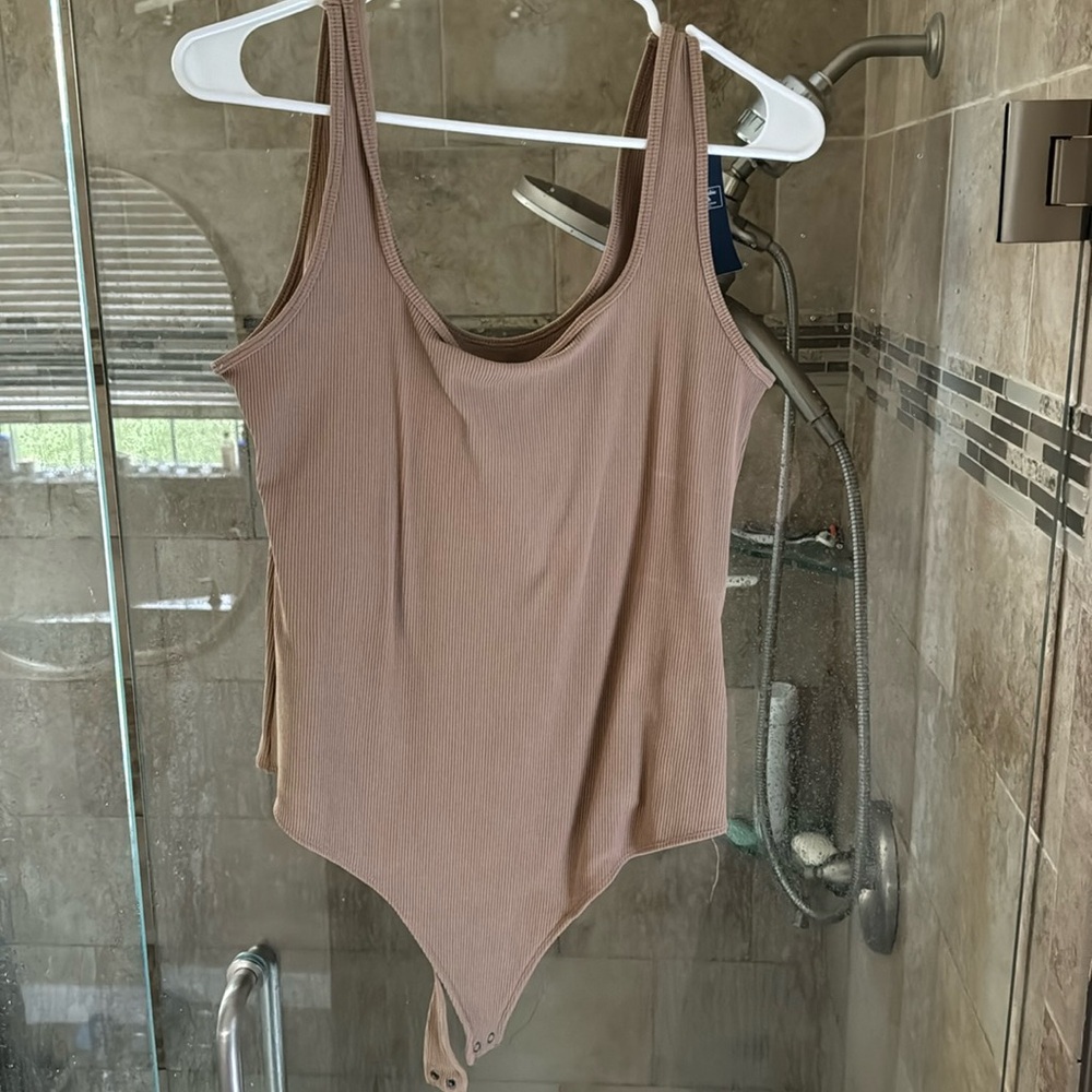 NWT Ribbed Beige Bodysuit from Abercrombie